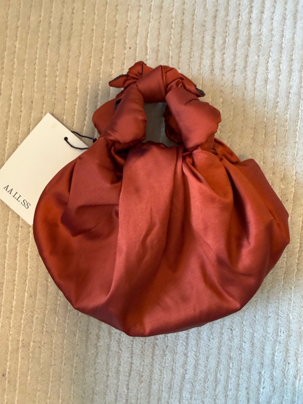 NWT AALLSS Orange Knot-Handle clutch